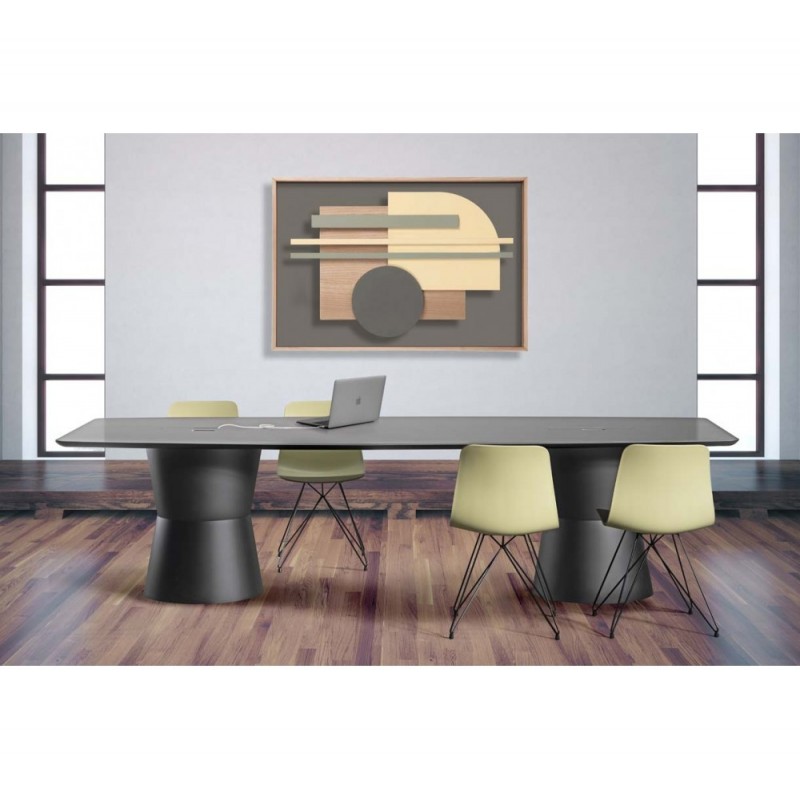 Nidaba Oval τραπέζι 30mm - ΑΝΘΡΑΚΙ ΧΡΩΜΑ  120x300x75,5cm AV.29682-113231