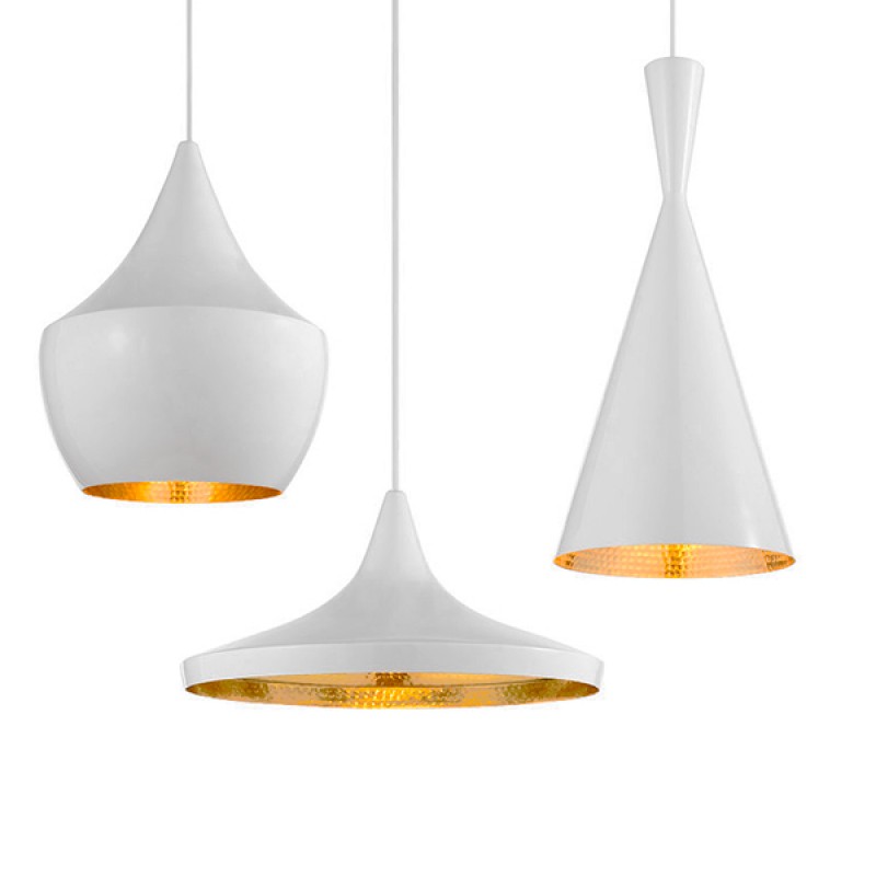 GLOBOSTAR® SHANGHAI 01026 Μοντέρνο Κρεμαστό Φωτιστικό Οροφής με Ντουί 3 x E27 AC 220-240V IP20 - Λευκό & Χρυσό - Μ79.5 x Π79.5 x Υ38cm - Σετ 3 Τεμαχίων