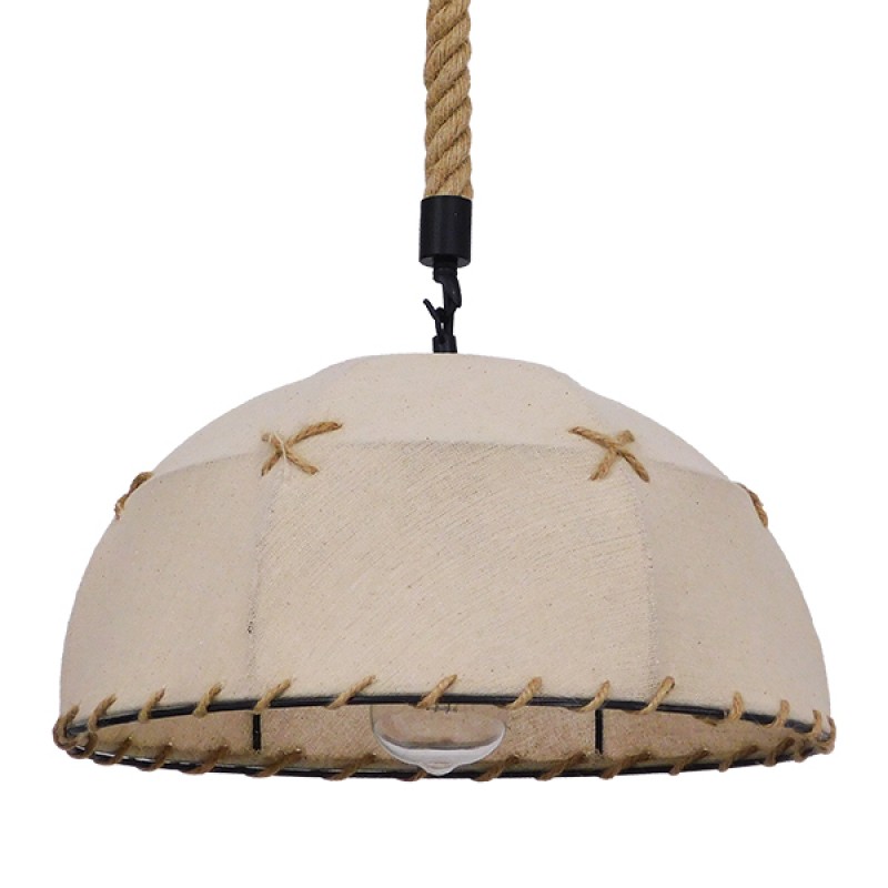 GLOBOSTAR® ANTOINETTE 01028 Vintage Κρεμαστό Φωτιστικό Οροφής με Ντουί 1 x E27 AC 220-240V IP20 - Μπεζ - Μ35 x Π35 x Υ20cm