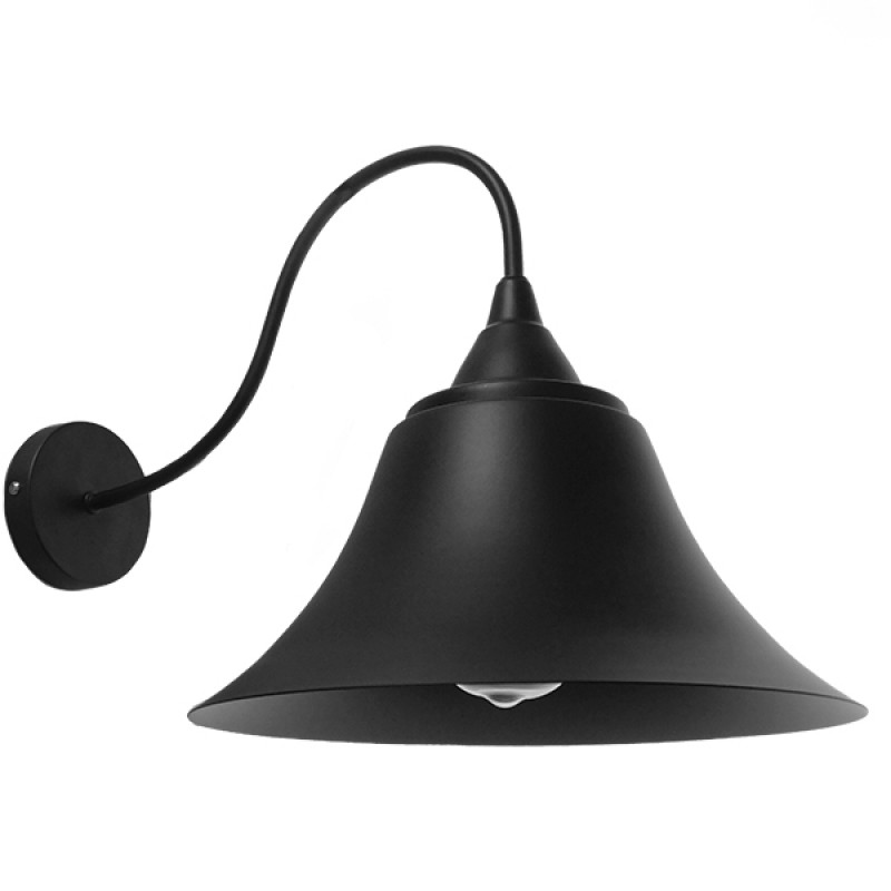 GLOBOSTAR® BELL 01038 Vintage Φωτιστικό Τοίχου - Απλίκα με Ντουί 1 x E27 AC 220-240V IP20 - Μαύρο - Μ35 x Π28.5 x Υ30cm