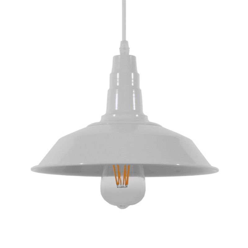 GLOBOSTAR® RAY 01044 Vintage Κρεμαστό Φωτιστικό Οροφής με Ντουί 1 x E27 AC 220-240V IP20 - Λευκό - Μ26 x Π26 x Υ25cm