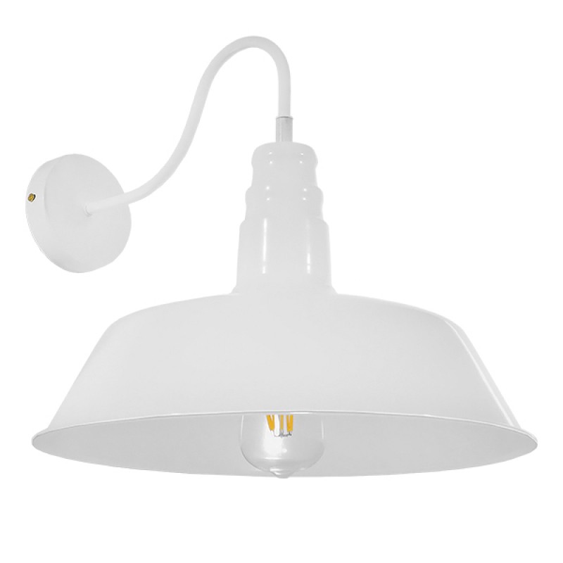 GLOBOSTAR® SORD 01051 Vintage Φωτιστικό Τοίχου - Απλίκα με Ντουί 1 x E27 AC 220-240V IP20 - Λευκό - Μ36 x Π42 x Υ32cm