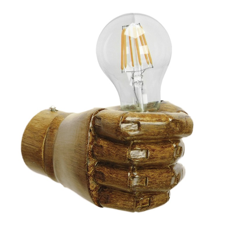 GLOBOSTAR® FIST 01138 Μοντέρνο Φωτιστικό Τοίχου - Απλίκα με Ντουί 1 x E27 AC 220-240V IP20 - Καφέ - Μ15 x Π12 x Υ12cm