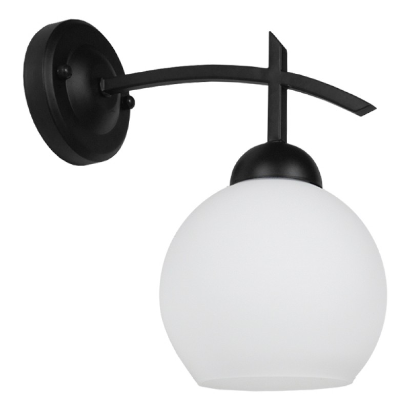 GLOBOSTAR® ISEN 01157 Μοντέρνο Φωτιστικό Τοίχου - Απλίκα με Ντουί 1 x E27 AC 220-240V IP20 - Μαύρο & Λευκό - Μ24 x Π15 x Υ27cm