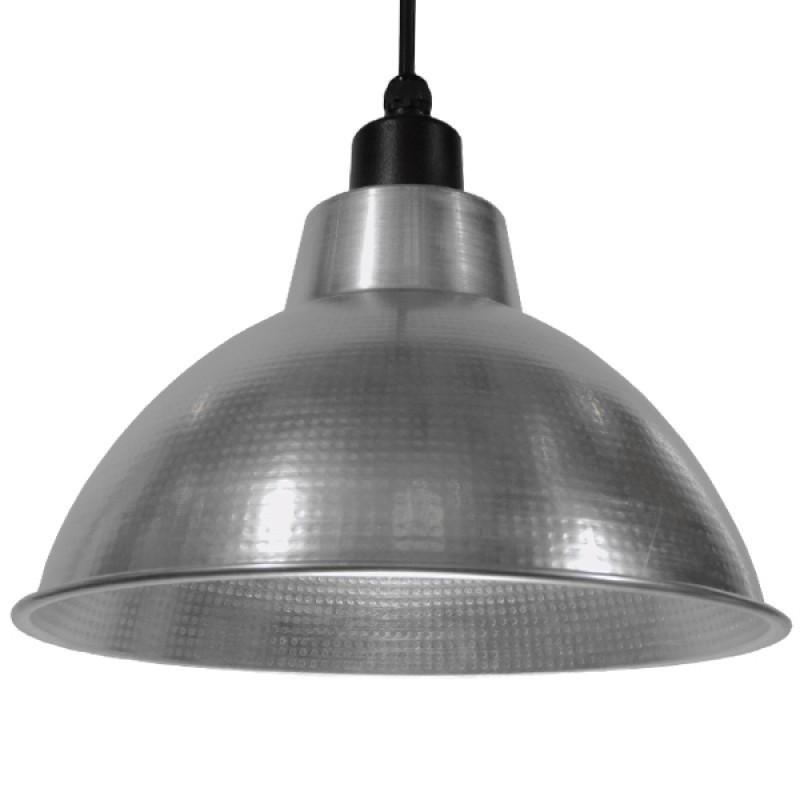 GLOBOSTAR® LOUVE 01178 Vintage Κρεμαστό Φωτιστικό Οροφής με Ντουί 1 x E27 AC 220-240V IP20 - Ασημί - Μ40 x Π40 x Υ30cm