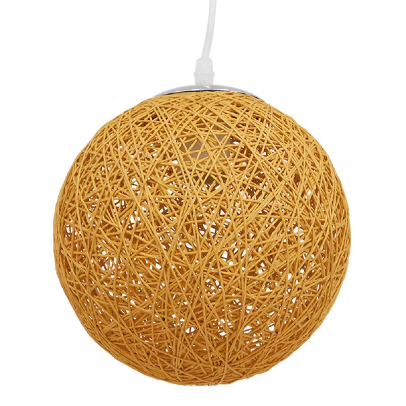 GLOBOSTAR® OCEANA 01200 Boho Κρεμαστό Φωτιστικό Οροφής με Ντουί 1 x E27 AC 220-240V IP20 - Μπεζ - Μ20 x Π20 x Υ20cm