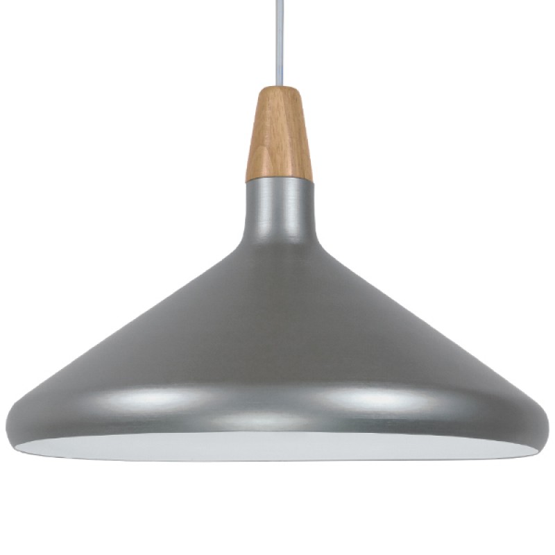 GLOBOSTAR® FELICITA 01276 Μοντέρνο Κρεμαστό Φωτιστικό Οροφής με Ντουί 1 x E27 AC 220-240V IP20 - Ασημί & Μπεζ - Μ40 x Π40 x Y30cm