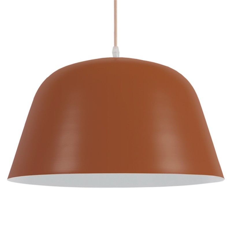 GLOBOSTAR® UPVALE 01283 Μοντέρνο Κρεμαστό Φωτιστικό Οροφής με Ντουί 1 x E27 AC 220-240V IP20 - Πορτοκαλί & Λευκό - Μ40 x Π40 x Υ24cm