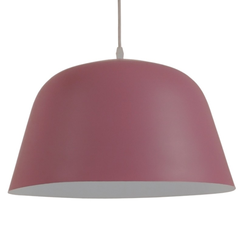 GLOBOSTAR® UPVALE 01284 Μοντέρνο Κρεμαστό Φωτιστικό Οροφής με Ντουί 1 x E27 AC 220-240V IP20 - Ροζ & Λευκό - Μ40 x Π40 x Υ24cm