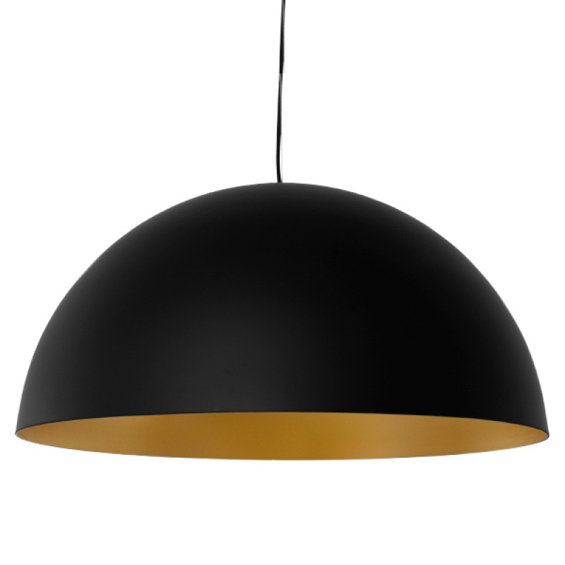 GLOBOSTAR® LUNE 01342 Μοντέρνο Κρεμαστό Φωτιστικό Οροφής με Ντουί 1 x E27 AC 220-240V IP20 - Μαύρο & Χρυσό - Μ60 x Π60 x Υ30cm