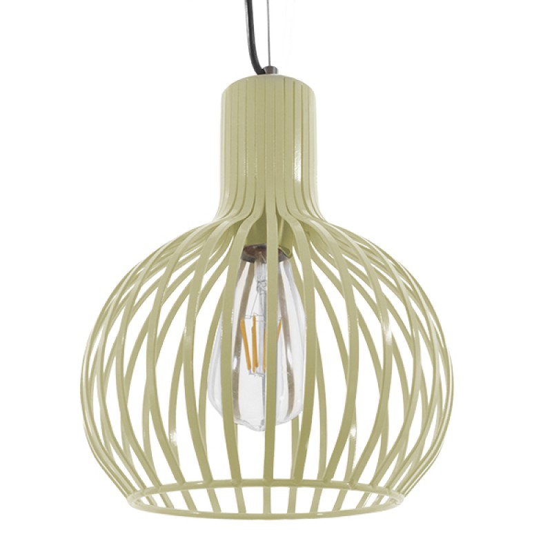 GLOBOSTAR® SCANDI 01387 Vintage Κρεμαστό Φωτιστικό Οροφής με Ντουί 1 x E27 AC 220-240V IP20 - Μπεζ - Μ23 x Π23 x Υ30cm