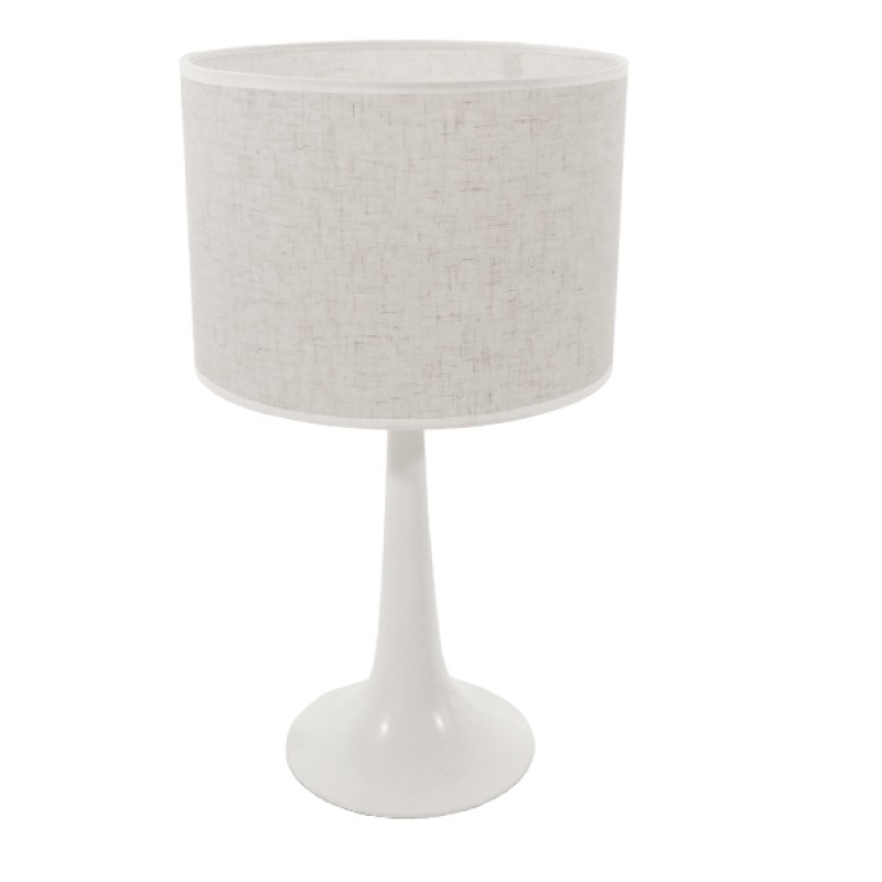 GLOBOSTAR® AMBROSIA 01395 Μοντέρνο Επιτραπέζιο Φωτιστικό Πορτατίφ με Ντουί 1 x E27 AC 220-240V IP20 - Λευκό - Μ25 x Π25 x Υ46cm