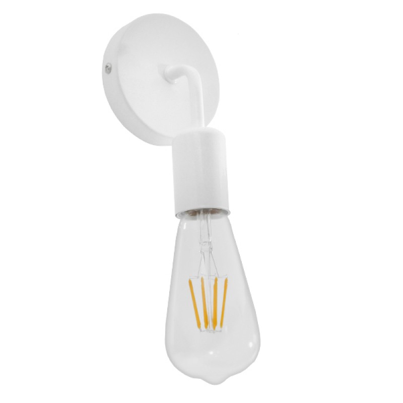 GLOBOSTAR® DON 01397 Vintage Φωτιστικό Τοίχου - Απλίκα με Ντουί 1 x E27 AC 220-240V IP20 - Λευκό - Μ10 x Π7 x Υ16cm