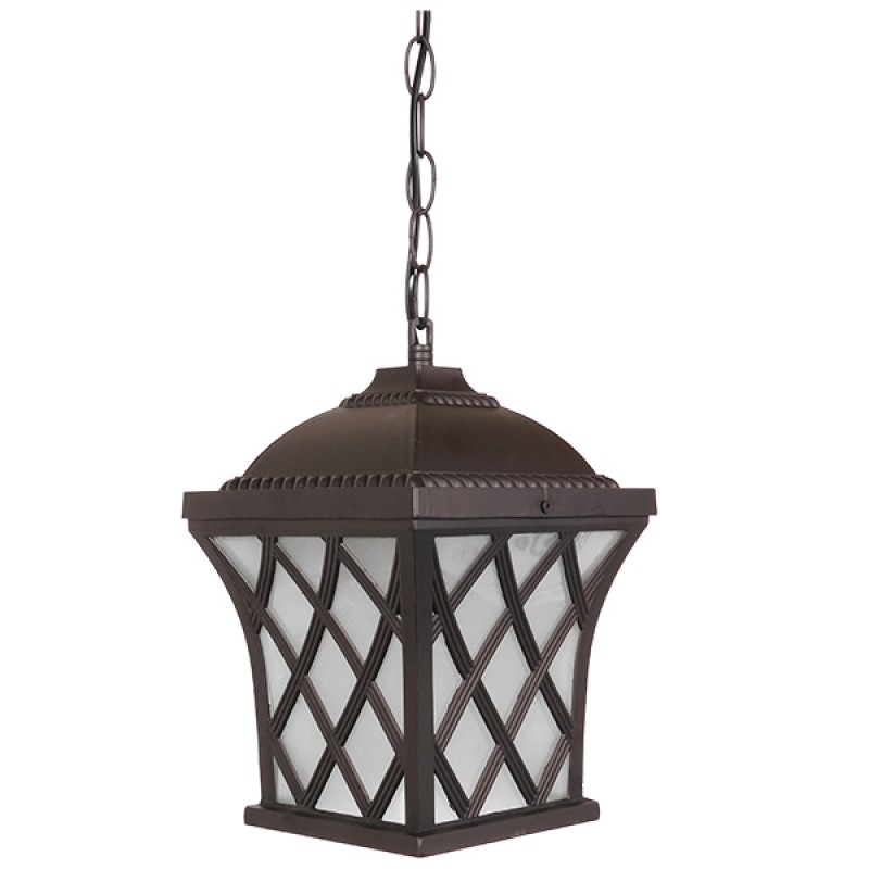 GLOBOSTAR® LINCOLN 01399 Vintage Κρεμαστό Φωτιστικό Οροφής με Ντουί 1 x E27 AC 220-240V IP20 - Καφέ & Διάφανο - Μ19 x Π19 x Υ20cm