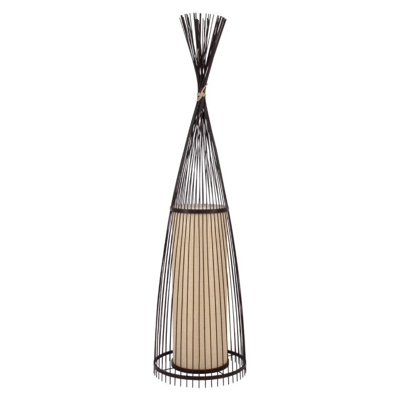 GLOBOSTAR® AZORES 01756 Boho Επιδαπέδιο Φωτιστικό με Ντουί 1 x E27 AC 220-240V IP20 - Καφέ & Μπεζ - Μ40 x Π40 x Υ150cm