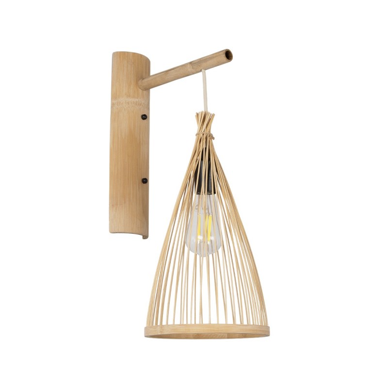 GLOBOSTAR® ARIDA 01970 Boho Φωτιστικό Τοίχου - Απλίκα με Ντουί 1 x E27 AC 220-240V IP20 - Μπεζ - Μ21 x Π30 x Υ55cm