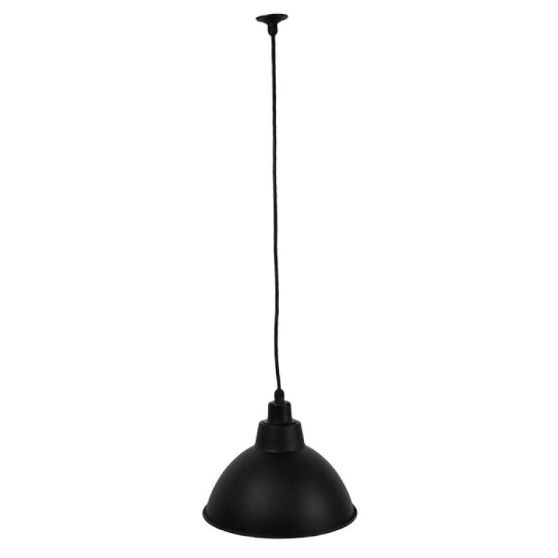 GLOBOSTAR® LOUVE 01176 Vintage Κρεμαστό Φωτιστικό Οροφής με Ντουί 1 x E27 AC 220-240V IP20 - Μαύρο - Μ40 x Π40 x Υ30cm