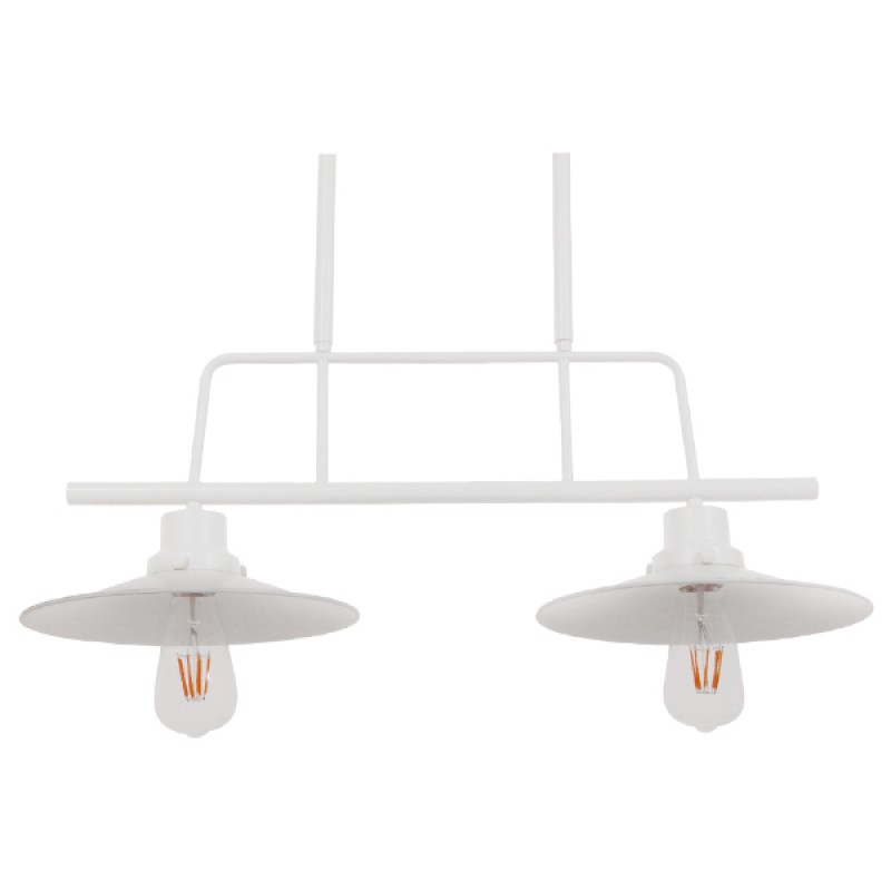 GLOBOSTAR® REGAL 01008 Vintage Φωτιστικό Οροφής με Ντουί 2 x E27 AC 220-240V IP20 - Λευκό - Μ80 x Π26 x Υ82cm