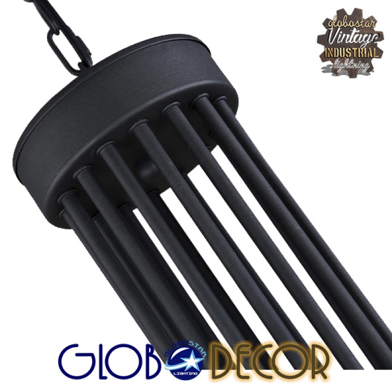 GLOBOSTAR® STAIRS 01024 Μοντέρνο Φωτιστικό Οροφής με Ντουί 26 x E27 AC 220-240V IP20 - Μαύρο - Μ80 x Π80 x Υ95cm
