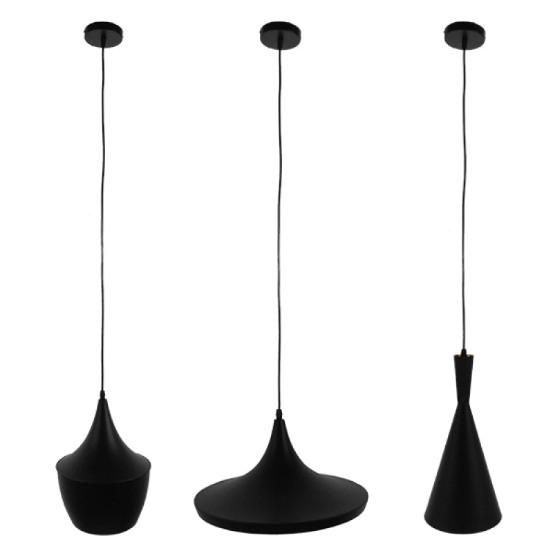 GLOBOSTAR® SHANGHAI 01025 Μοντέρνο Κρεμαστό Φωτιστικό Οροφής με Ντουί 3 x E27 AC 220-240V IP20 - Μαύρο & Χρυσό - Μ79.5 x Π79.5 x Υ38cm - Σετ 3 Τεμαχίων