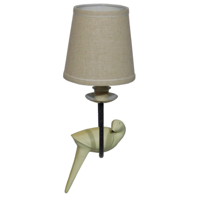 GLOBOSTAR® DOVE 01084 Vintage Φωτιστικό Τοίχου - Απλίκα με Ντουί 1 x E14 AC 220-240V IP20 - Μαύρο & Μπεζ - Μ30 x Π15 x Υ36cm