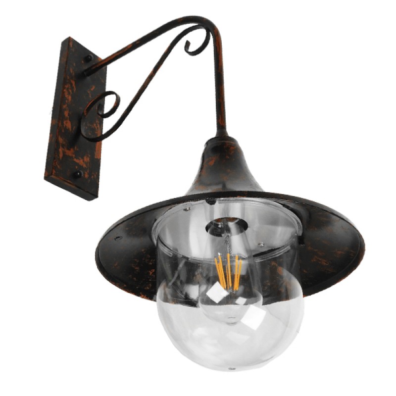 GLOBOSTAR® ANNIEL 01124 Vintage Φωτιστικό Τοίχου - Απλίκα με Ντουί 1 x E27 AC 220-240V IP20 - Χάλκινο - Μ27 x Π40 x Υ56cm