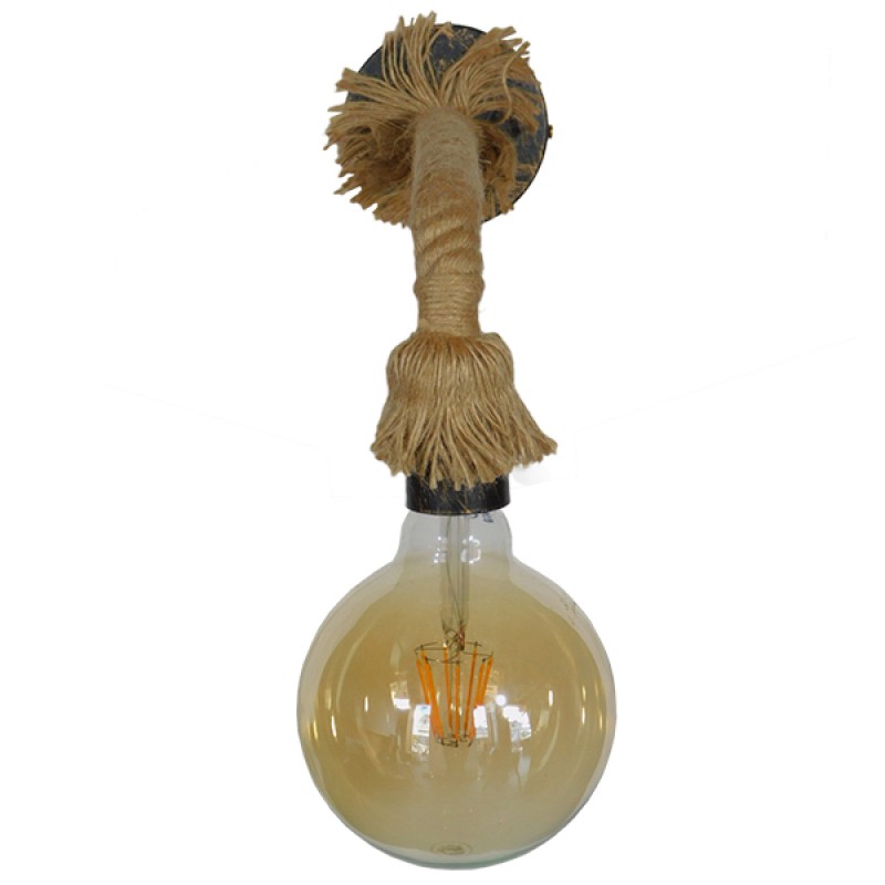 GLOBOSTAR® CENADEL 01135 Vintage Φωτιστικό Τοίχου - Απλίκα με Ντουί 1 x E27 AC 220-240V IP20 - Χάλκινο & Μπεζ - Μ29 x Π10 x Υ15cm