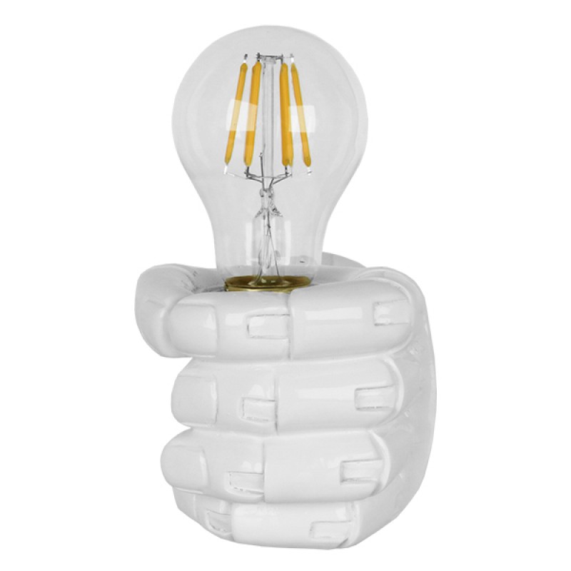 GLOBOSTAR® FIST 01137 Μοντέρνο Φωτιστικό Τοίχου - Απλίκα με Ντουί 1 x E27 AC 220-240V IP20 - Λευκό - Μ15 x Π10 x Υ10cm