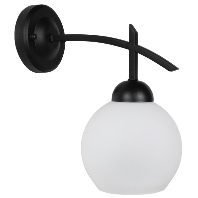 GLOBOSTAR® ISEN 01157 Μοντέρνο Φωτιστικό Τοίχου - Απλίκα με Ντουί 1 x E27 AC 220-240V IP20 - Μαύρο & Λευκό - Μ24 x Π15 x Υ27cm