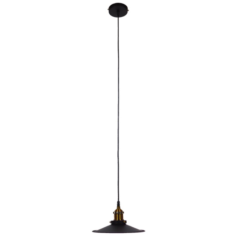 GLOBOSTAR® CARAVEL 01167 Vintage Κρεμαστό Φωτιστικό Οροφής με Ντουί 1 x E27 AC 220-240V IP20 - Μαύρο & Χρυσό - Μ22 x Π22 x Υ13cm