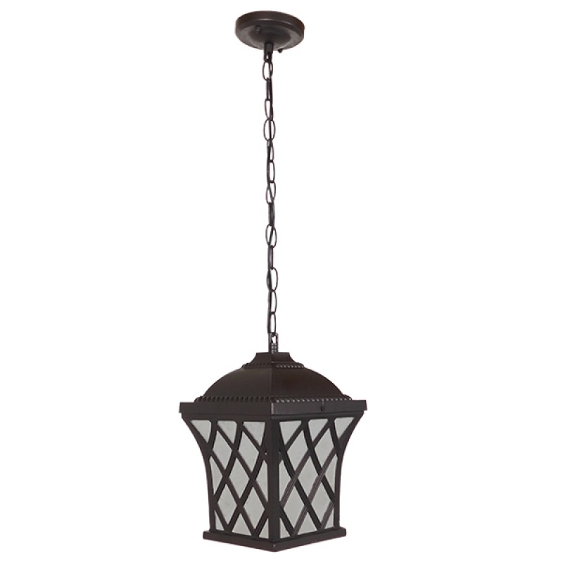 GLOBOSTAR® LINCOLN 01399 Vintage Κρεμαστό Φωτιστικό Οροφής με Ντουί 1 x E27 AC 220-240V IP20 - Καφέ & Διάφανο - Μ19 x Π19 x Υ20cm