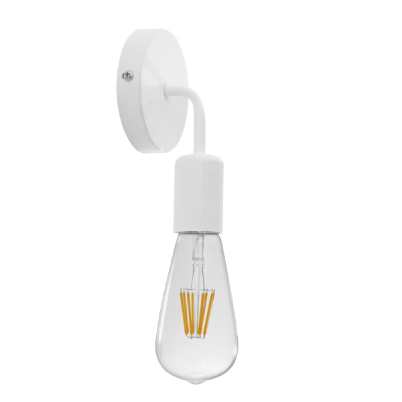 GLOBOSTAR® DON 01397 Vintage Φωτιστικό Τοίχου - Απλίκα με Ντουί 1 x E27 AC 220-240V IP20 - Λευκό - Μ10 x Π7 x Υ16cm