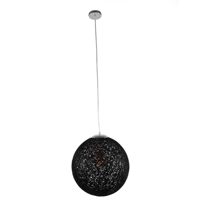 GLOBOSTAR® OCEANA 01360 Boho Κρεμαστό Φωτιστικό Οροφής με Ντουί 1 x E27 AC 220-240V IP20 - Μαύρο - Μ40 x Π40 x Υ40cm
