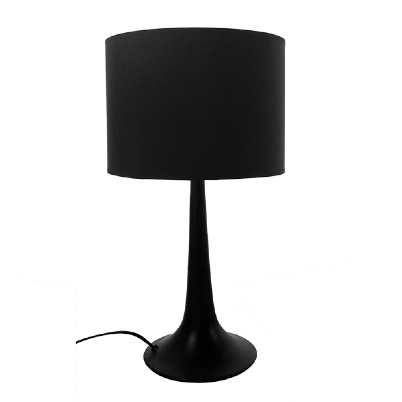 GLOBOSTAR® AMBROSIA 01394 Μοντέρνο Επιτραπέζιο Φωτιστικό Πορτατίφ με Ντουί 1 x E27 AC 220-240V IP20 - Μαύρο - Μ25 x Π25 x Υ46cm