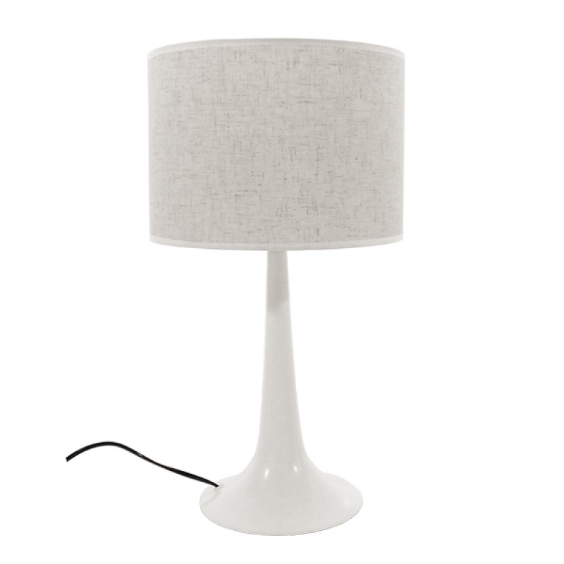 GLOBOSTAR® AMBROSIA 01395 Μοντέρνο Επιτραπέζιο Φωτιστικό Πορτατίφ με Ντουί 1 x E27 AC 220-240V IP20 - Λευκό - Μ25 x Π25 x Υ46cm