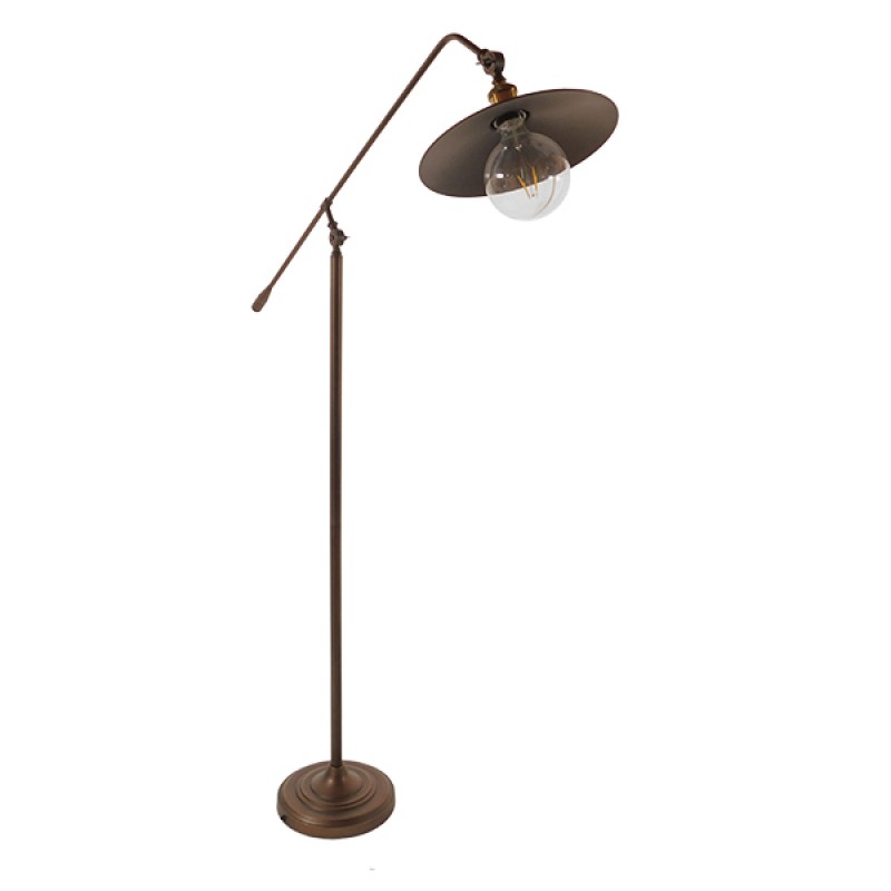 GLOBOSTAR® SILENE 01243 Vintage Επιδαπέδιο Φωτιστικό με Ντουί 1 x E27 AC 220-240V IP20 - Μαύρο & Χρυσό - Μ30 x Π30 x Υ194cm