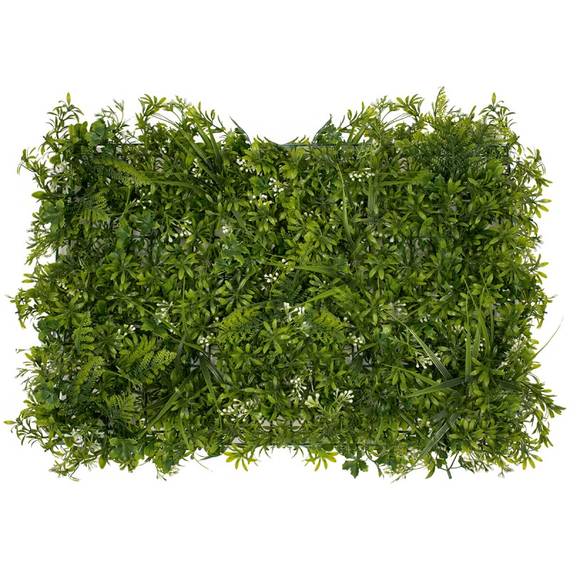 GLOBOSTAR® FERN 78401 Τεχνητό Πάνελ Φυλλωσιάς / Κάθετος Κήπος Γάλιο, Φτέρη, Γκι & Γρασίδι - Πράσινο - Μ60 x Π9 x Υ40cm