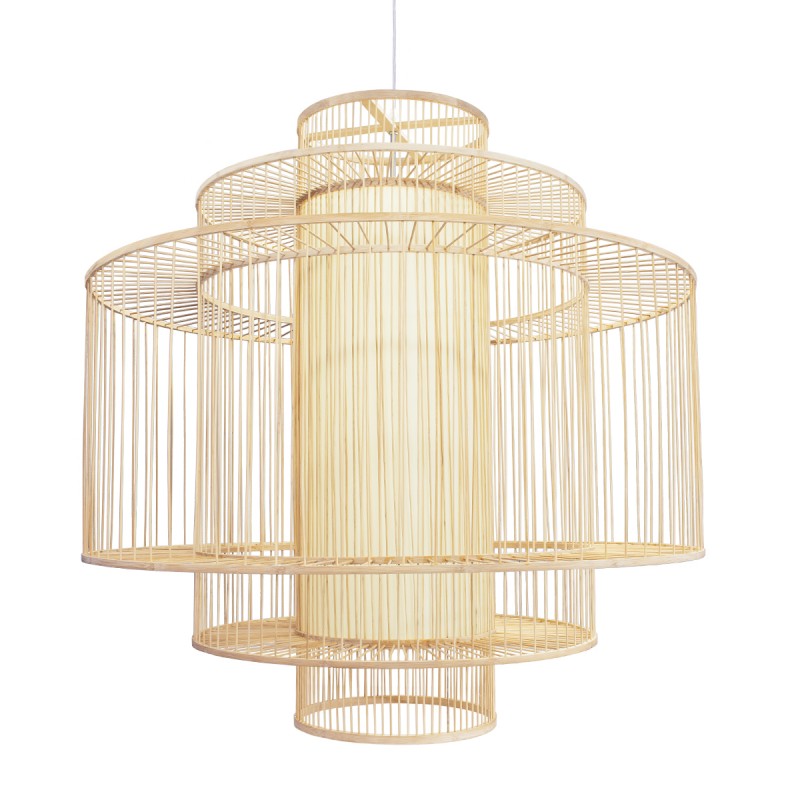 GLOBOSTAR® HIBISCUS 01780 Boho Κρεμαστό Φωτιστικό Οροφής με Ντουί 1 x E27 AC 220-240V IP20 - Μπεζ - Μ100 x Π100 x Y100cm