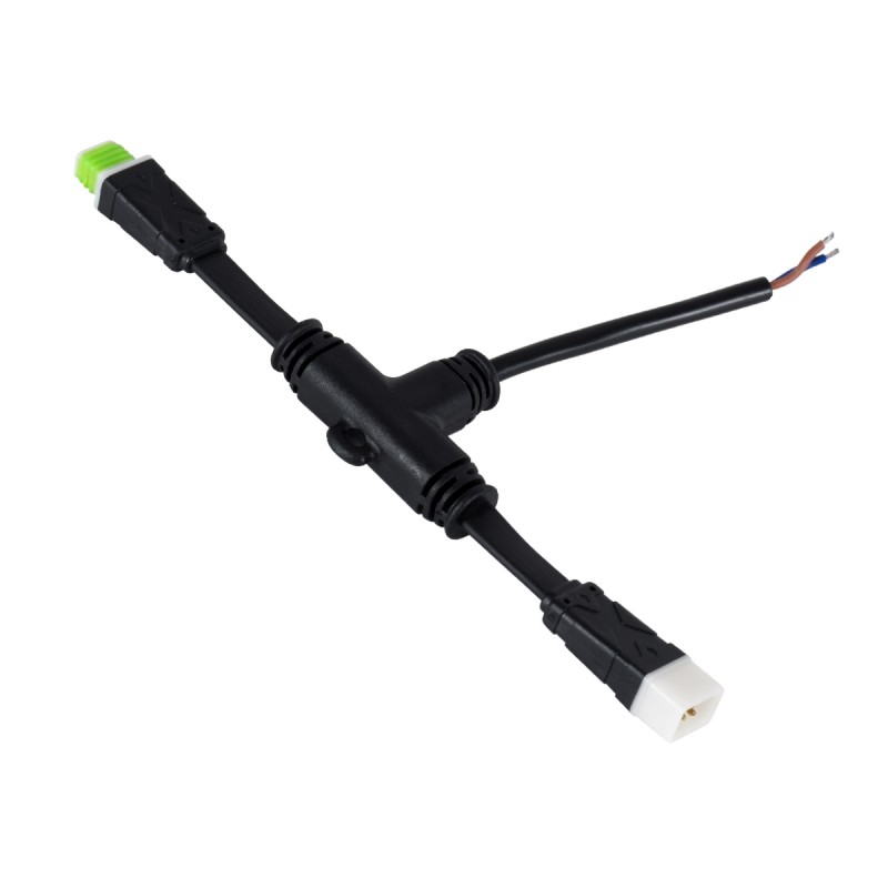 GLOBOSTAR® WWCONNECTOR 90709 5 Pin Σύνδεσμος Τροφοδοσίας I για Wall Washers & Προβολείς με Είσοδο 1 x Αρσενικό Βύσμα & Έξοδο 1 x Θηλυκό Βύσμα Αδιάβροχο IP65 - Μαύρο - Μ20 x Π11.5 x Υ1.5cm