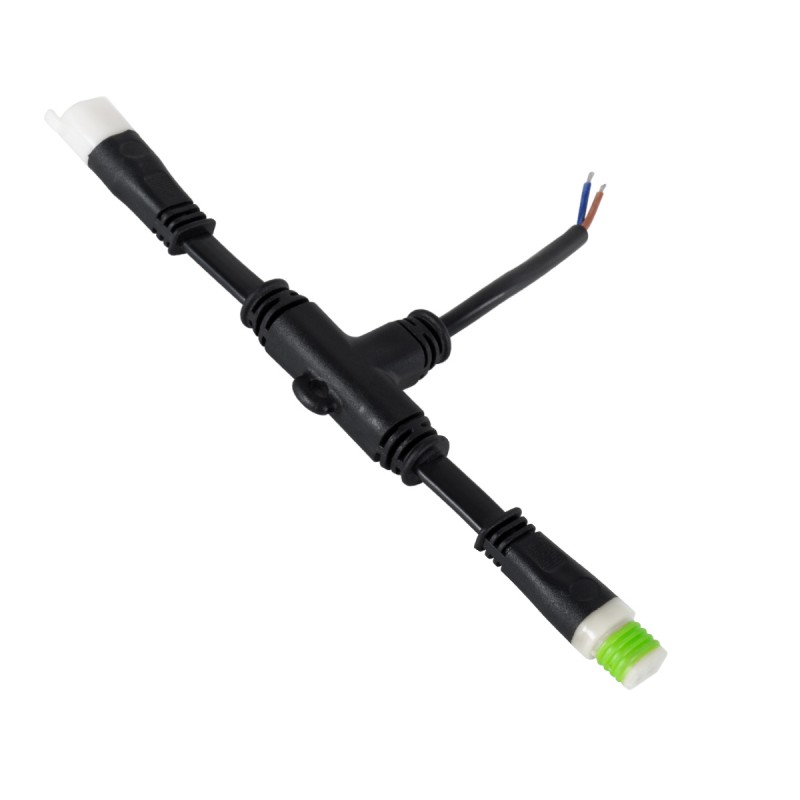 GLOBOSTAR® WWCONNECTOR 90711 5 Pin Σύνδεσμος Τροφοδοσίας I για Wall Washers & Προβολείς με Είσοδο 1 x Αρσενικό Βύσμα & Έξοδο 1 x Θηλυκό Βύσμα Αδιάβροχο IP65 - Μαύρο - Μ20 x Π11.5 x Υ1.5cm