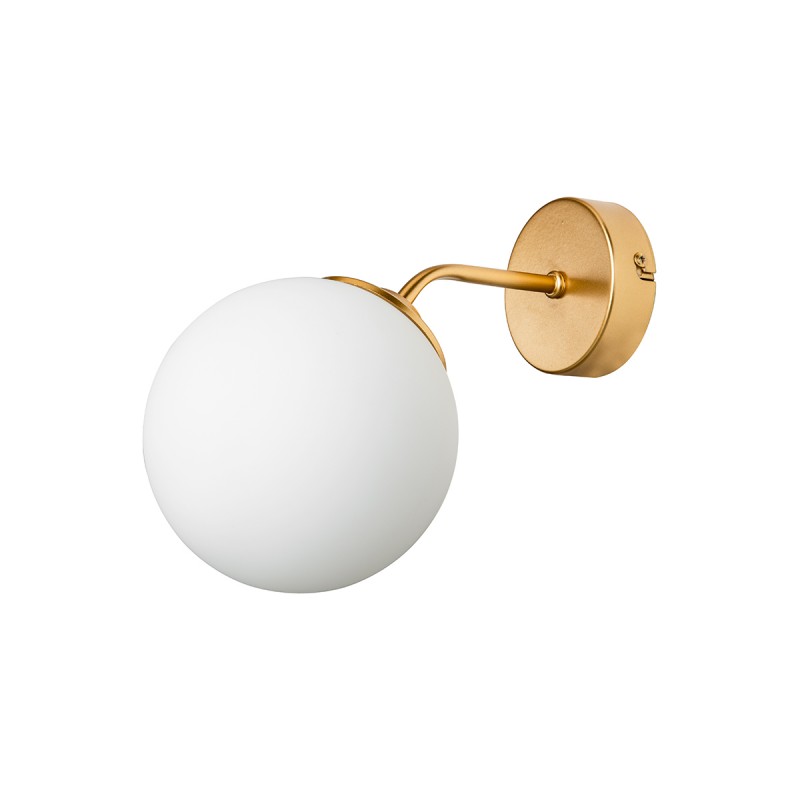 GLOBOSTAR® DALPH 203-0033 Vintage Φωτιστικό Τοίχου - Απλίκα με Ντουί 1 x E27 AC 220-240V IP20 - Χρυσό & Λευκό - M15 x Π25 x Υ22cm