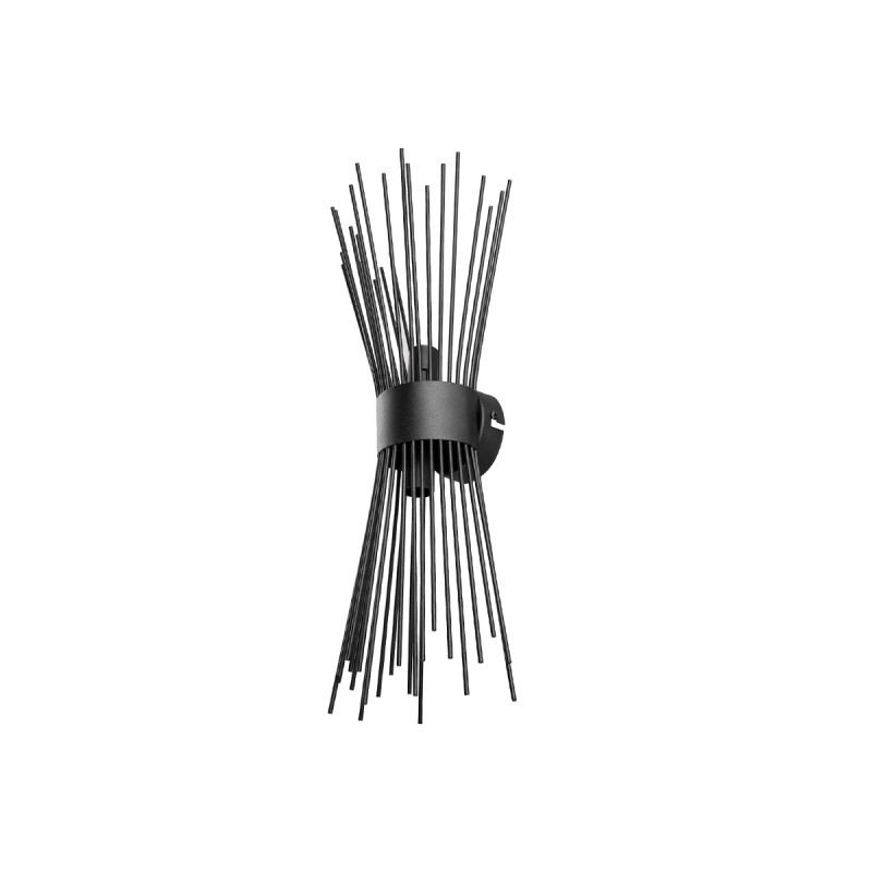 GLOBOSTAR® HORN 203-0043 Vintage Φωτιστικό Τοίχου - Απλίκα με Ντουί 2 x E14 AC 220-240V IP20 - Μαύρο - Μ14 x Π17 x Υ44.5cm