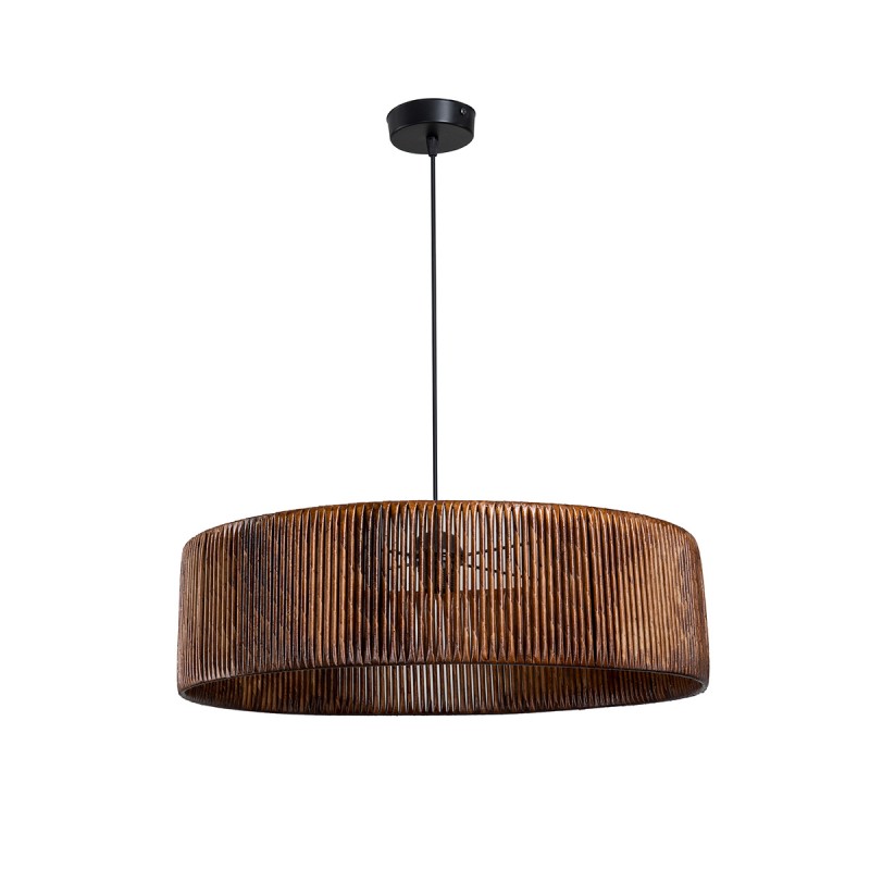 GLOBOSTAR® KYCLOS 203-0045 Boho Κρεμαστό Φωτιστικό Οροφής με Ντουί 1 x E27 AC 220-240V IP20 - Καφέ - M55 x Π55 x Υ20cm