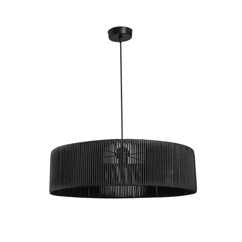 GLOBOSTAR® KYCLOS 203-0046 Boho Κρεμαστό Φωτιστικό Οροφής με Ντουί 1 x E27 AC 220-240V IP20 - Μαύρο - M55 x Π55 x Υ20cm