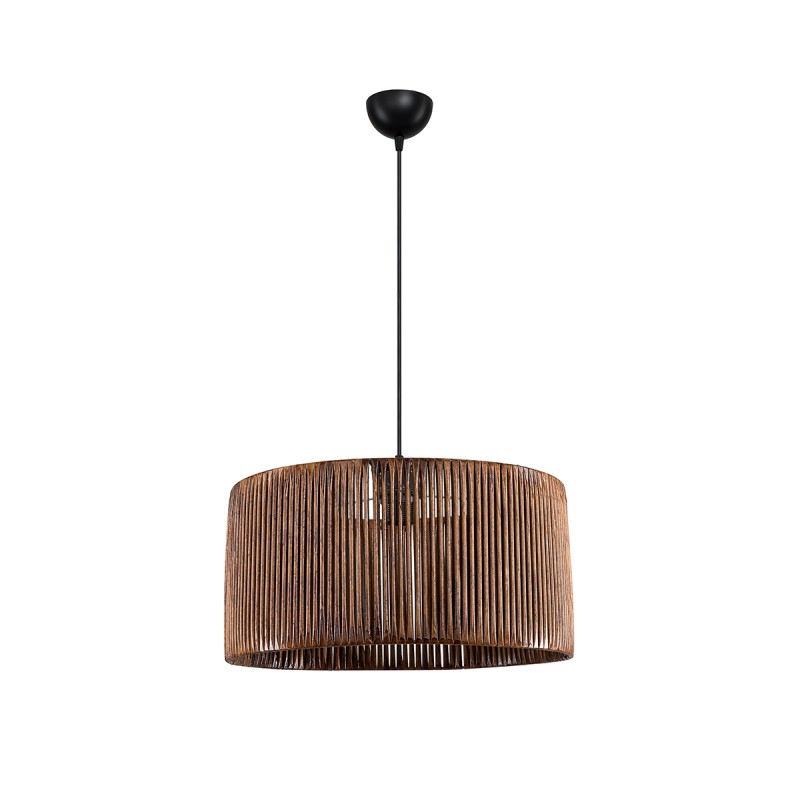 GLOBOSTAR® KYCLOS 203-0047 Boho Κρεμαστό Φωτιστικό Οροφής με Ντουί 1 x E27 AC 220-240V IP20 - Καφέ - M40 x Π40 x Υ25.5cm