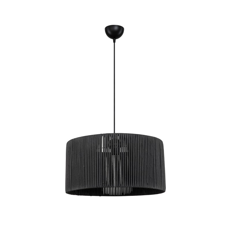 GLOBOSTAR® KYCLOS 203-0048 Boho Κρεμαστό Φωτιστικό Οροφής με Ντουί 1 x E27 AC 220-240V IP20 - Μαύρο - M40 x Π40 x Υ25.5cm