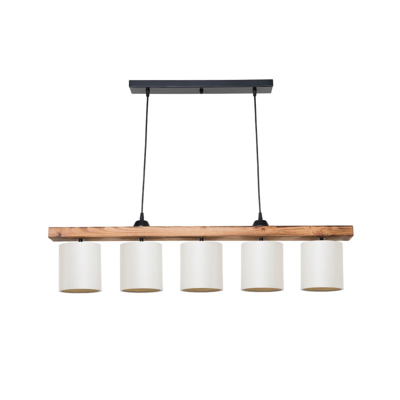 GLOBOSTAR® CUP 203-0054 Vintage Κρεμαστό Φωτιστικό Οροφής με Ντουί 5 x E27 AC 220-240V IP20 - Μπεζ & Λευκό - Μ100 x Π14 x Υ24cm