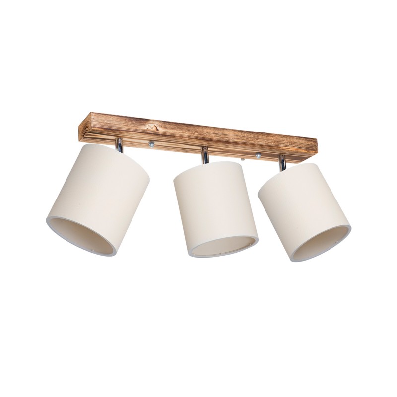 GLOBOSTAR® CUP 203-0055 Vintage Φωτιστικό Οροφής με Ντουί 3 x E27 AC 220-240V IP20 - Λευκό & Μπεζ - Μ60 x Π14 x Υ26cm