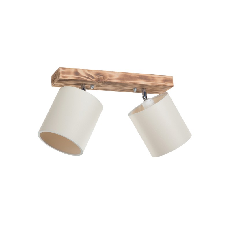 GLOBOSTAR® CUP 203-0056 Vintage Φωτιστικό Οροφής με Ντουί 2 x E27 AC 220-240V IP20 - Λευκό & Μπεζ - Μ42 x Π14 x Υ26cm