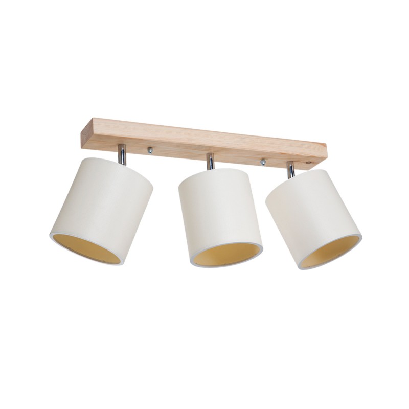 GLOBOSTAR® CUP 203-0058 Vintage Φωτιστικό Οροφής με Ντουί 3 x E27 AC 220-240V IP20 - Λευκό & Μπεζ - Μ60 x Π14 x Υ26cm